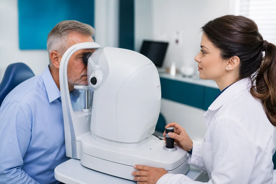 Netzhautdiagnostik an einem OCT-Gerät