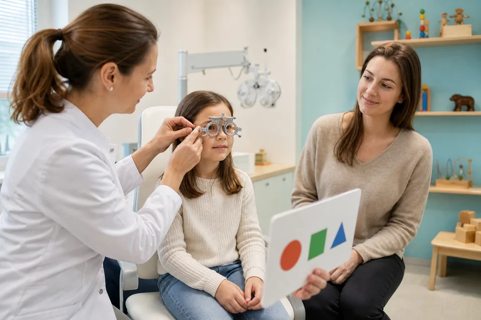 Kinderaugenärztliche Prüfung des Sehvermögens