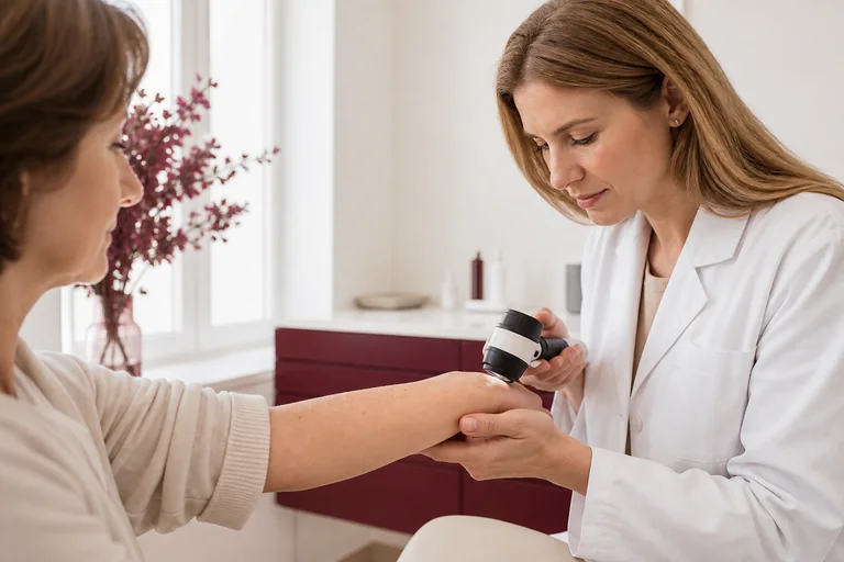 Fiktives Gestaltungskonzept Hautbild für Dermatologie